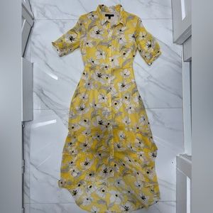 Banana Republic Asymmetric Yellow dress two times wore.